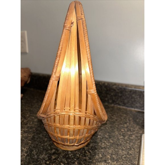 Fine Antique Fine Asian Basket Large Chinese Japanese Ikebana Woven Intricate - Picture 2 of 8